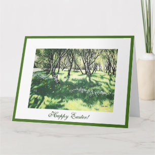 Happy Easter beautiful Iceland Reykjavik park art  Card