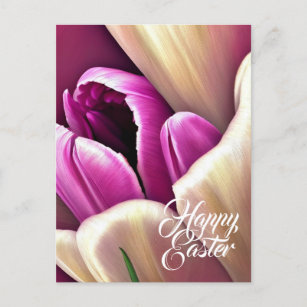 Happy Easter Beautiful Spring Tulips Postcard