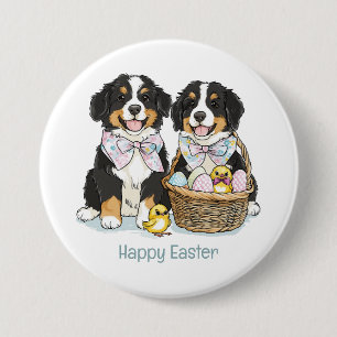 Happy Easter Bernese Mountain Dogs 7.5 Cm Round Badge
