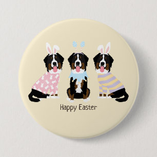 Happy Easter Bernese Mountain Dogs 7.5 Cm Round Badge