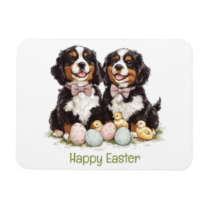 Happy Easter Bernese Mountain Dogs Easter Eggs Magnet