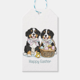 Happy Easter Bernese Mountain Dogs Gift Tags
