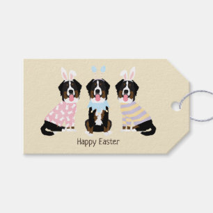 Happy Easter Bernese Mountain Dogs Gift Tags