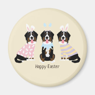 Happy Easter Bernese Mountain Dogs Magnet