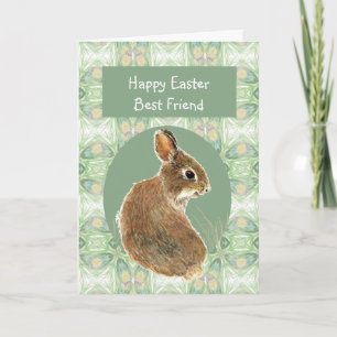 Happy Easter Best Friend Cute Bunny Rabbit Holiday Card