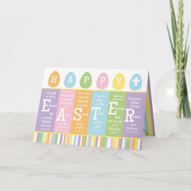 Happy Easter Bible Verse Card-Personalise Inside! Holiday Card (Front)