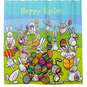 Happy Easter Big Egg Hunt Shower Curtain