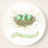 Happy Easter! - Birds nest with colourful eggs