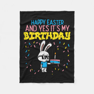 Happy Easter Birthday Bunny Cake Bday Party Boys G Fleece Blanket