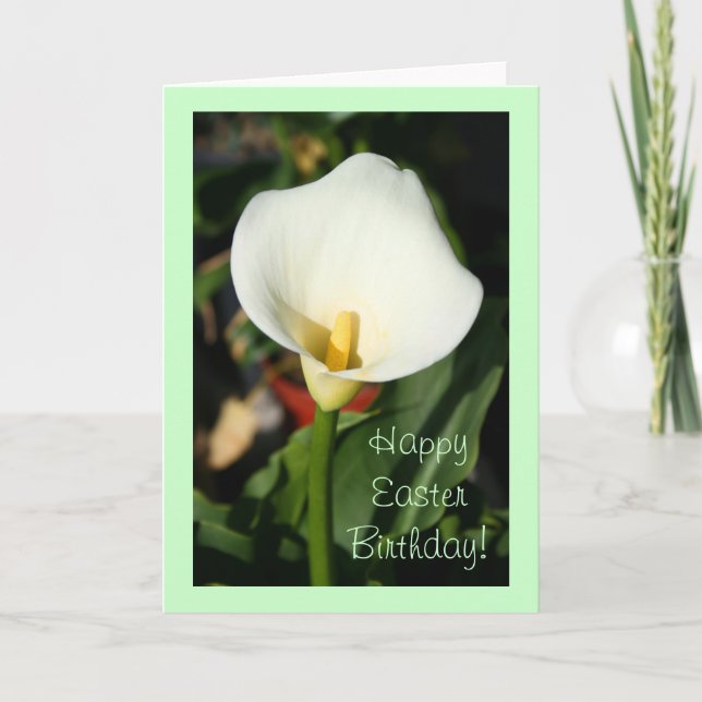 Happy Easter Birthday Cana Lily greeting card (Front)
