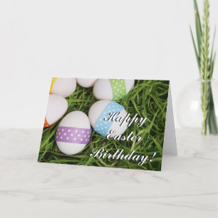 Happy Easter Birthday Eggs greeting card