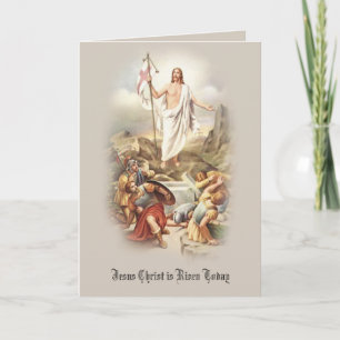 Happy Easter Blessings Prayer Resurrection Vintage Holiday Card