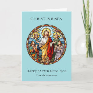 Happy Easter Blessings Religious Catholic Jesus Holiday Card