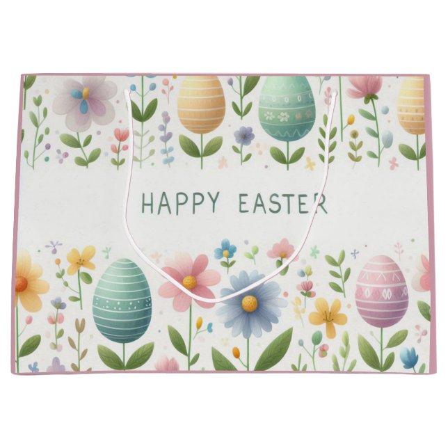 Happy Easter Blossoms Large Gift Bag (Front)