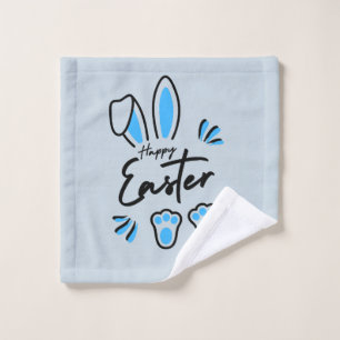 Happy Easter blue Bath Towel Set
