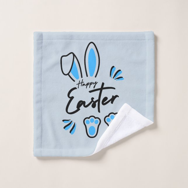Happy Easter blue Bath Towel Set (Wash Cloth)