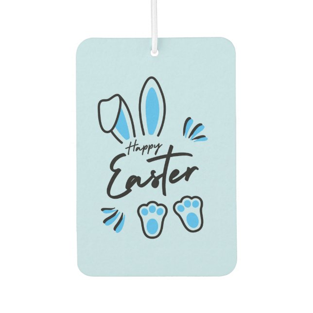 Happy Easter blue Car Air Freshener (Front)