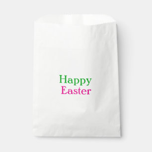 Happy easter boho green pink kids add name title favour bags