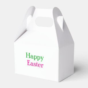 Happy easter boho green pink kids add name title favour box