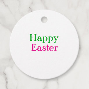 Happy easter boho green pink kids add name title favour tags