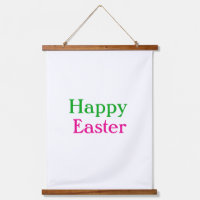 Happy easter boho green pink kids add name title