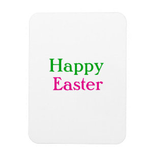 Happy easter boho green pink kids add name title magnet