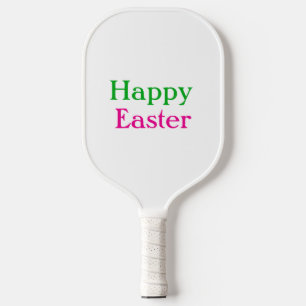 Happy easter boho green pink kids add name title pickleball paddle