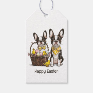 Happy Easter Boston Terrier Dogs Gift Tags