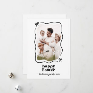 Happy Easter Bow Frame Photo Holiday Card
