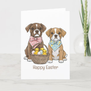 Happy Easter Boxer Dogs Holiday Card