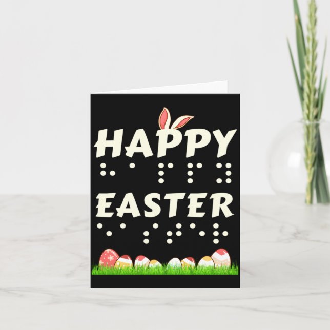 Happy Easter Braille Blind Visually Impaired Easte Card (Front)
