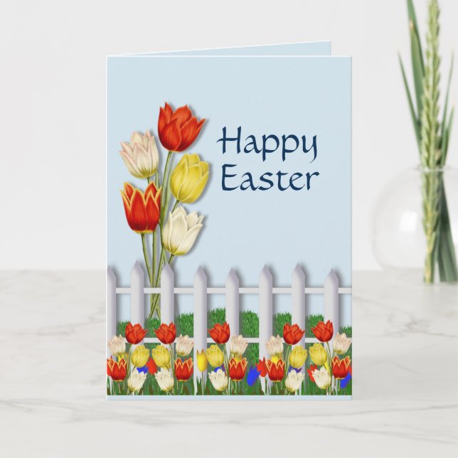 Happy Easter, Bright Tulips Card (Front)