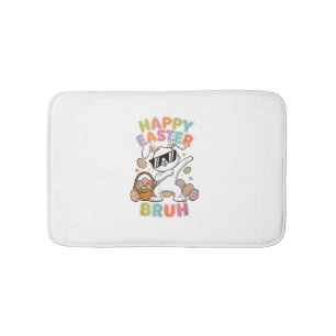 Happy Easter Bruh Boys Kids Teen Men Dabbing Bunny Bath Mat