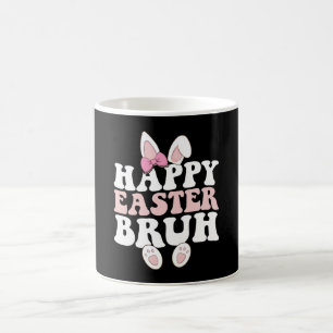 Happy Easter Bruh Bro Bunny Egg Hunt Groovy Retro Coffee Mug