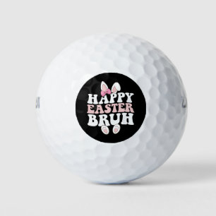Happy Easter Bruh Bro Bunny Egg Hunt Groovy Retro Golf Balls