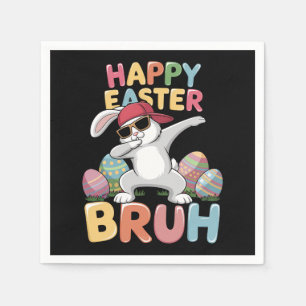 Happy Easter Bruh Bro Funny Dabbing Bunny Rabbit Napkin