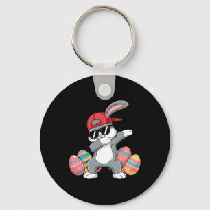Happy Easter Bruh Bunny Dab Rabbit Dance Boys Kids Key Ring