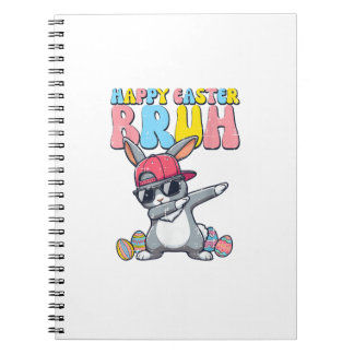 Happy Easter Bruh Bunny Dab Rabbit Dance Boys Kids Notebook