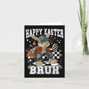 Happy Easter Bruh Bunny Skateboarding Toddler Kids Card