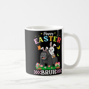 Happy Easter Bruh Cute Gorilla Bunny Ears Basket E Coffee Mug