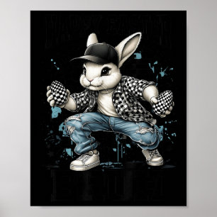 Happy Easter Bruh Funny Bunny Rabbit Easter Kids B Poster