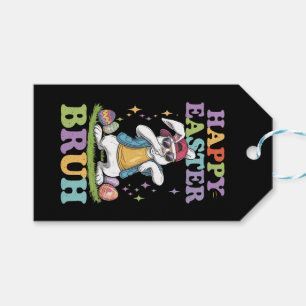 Happy Easter Bruh Funny Dabbing Bunny Rabbit Bro Gift Tags