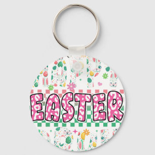 happy easter bruh, retro, vintage key ring