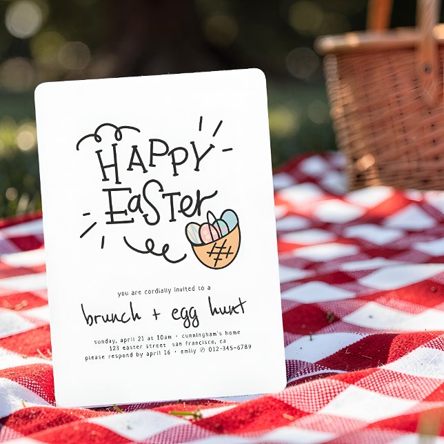 Happy Easter Brunch and Egg Hunt Invitation (Creator Uploaded)