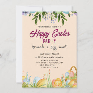 Happy Easter Brunch and Egg Hunt Invitation
