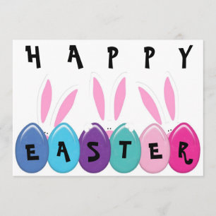 Happy Easter Bunnies And Eggs, Egg Hunt Invite