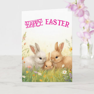 Happy easter bunnies card