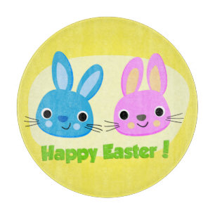 "HAPPY EASTER" BUNNIES CUTTING BOARD