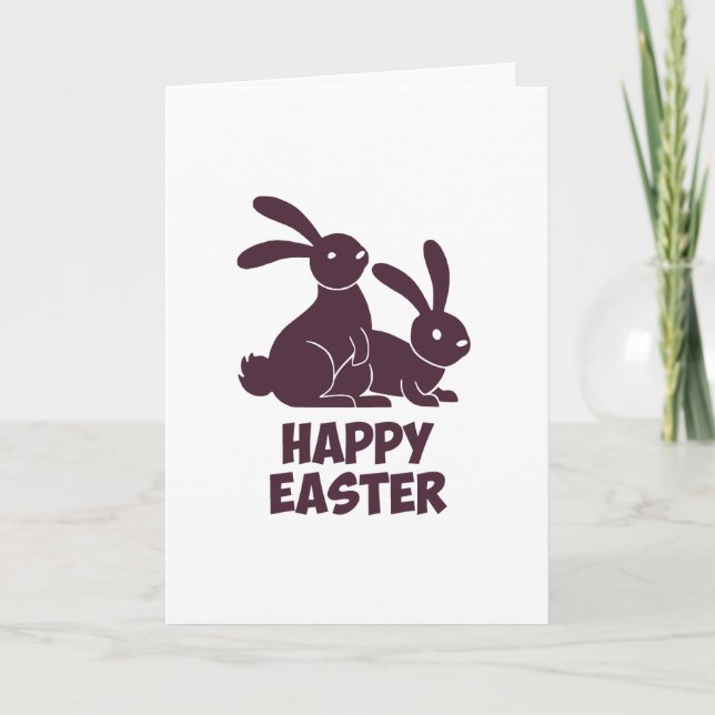 Happy Easter Bunnies Holiday Card (Front)