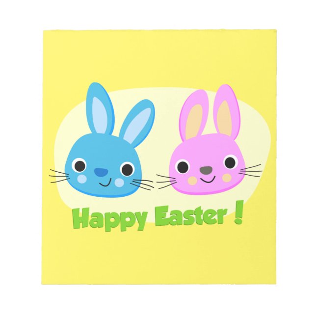 "HAPPY EASTER" BUNNIES  NOTEPAD (Front)